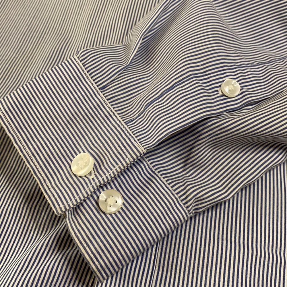 H&M Slim Fit Blue&white striped long sleeve button - Picture 5 of 10
